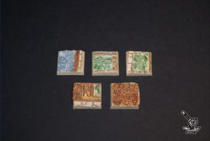 5 socles carré "temple aztèque" 20x20 aimantés