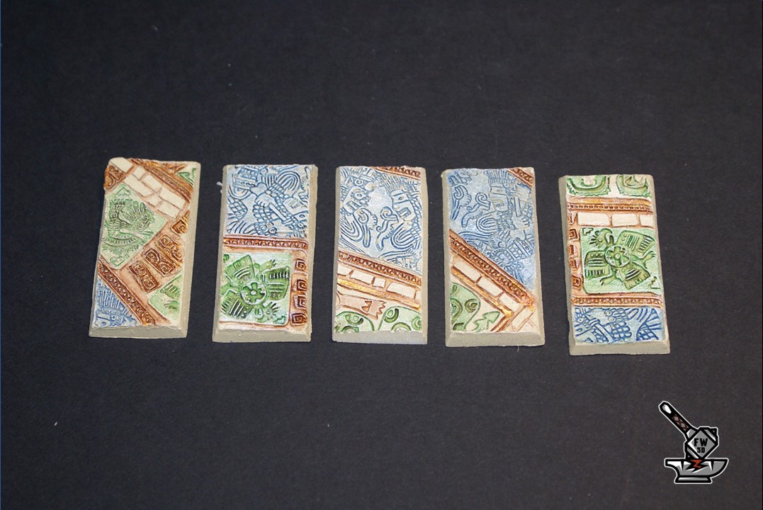 5 socles "temple aztèque" 50x25 aimanté