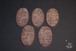 5 socles ovales "Citylake of Darkwood" 60x35