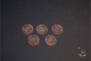 5 socles ronds "Citylake of Darkwood" diamètre 25