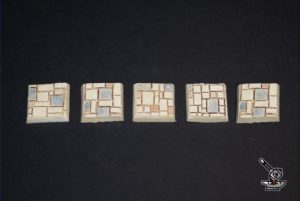 5 socles carré "Route pavée" 25x25