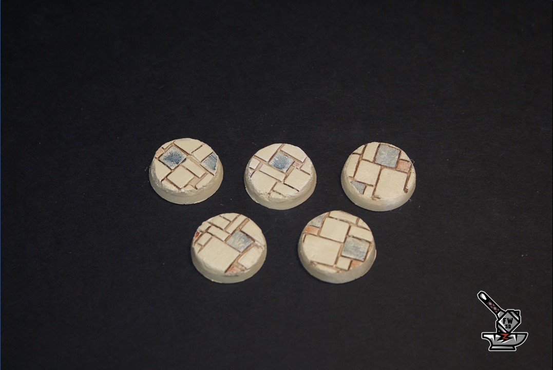 5 socles "Route pavée" diameter 25 magnetized