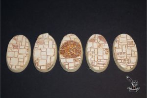 5 socles ovales "Route impériale" 60x35