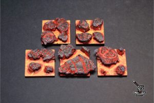 5 socles "ruines antiques" 25x25