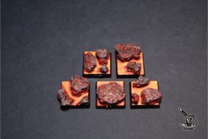 5 socles "ruines antiques" 20x20