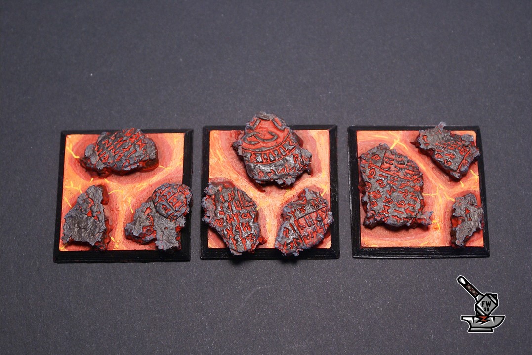 3 socles "ruines antiques" 40x40 aimantés
