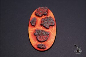 1 socle ovale "Molten lava" 90x52
