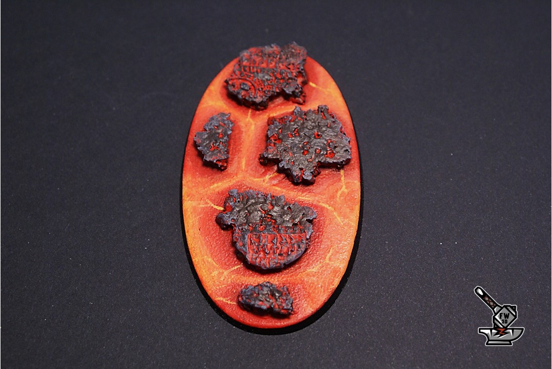 1 socle ovale "Molten lava" 90x52