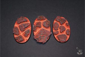 3 socles ovales "Molten lava" 75x42