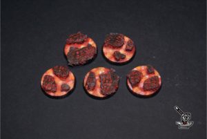 5 socles ronds "ruines antiques" diamètre 25