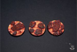 3 socles ronds "ruines antiques" diamètre 40
