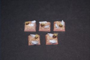 5 socles carré "plaine rocheuse" 20x20