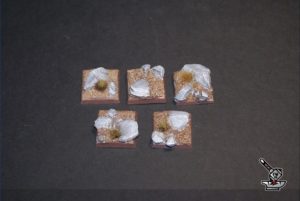 5 socles carré "plaine rocheuse" 25x25