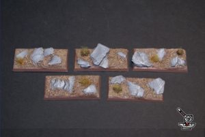 5 socles "plaine rocheuse" 50x25