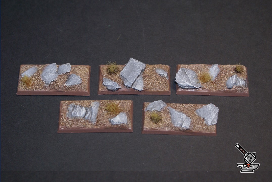 5 socles "plaine rocheuse" 50x25 aimantés