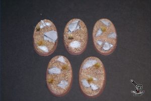 5 socles ovales "plaine rocheuse" 60x35