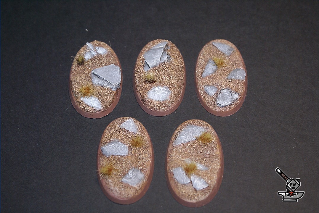 5 socles ovales "plaine rocheuse" 60x35