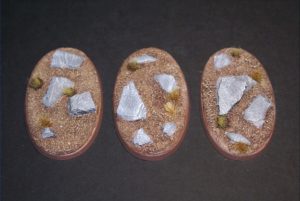 3 socles ovales "plaine rocheuse" 75x42