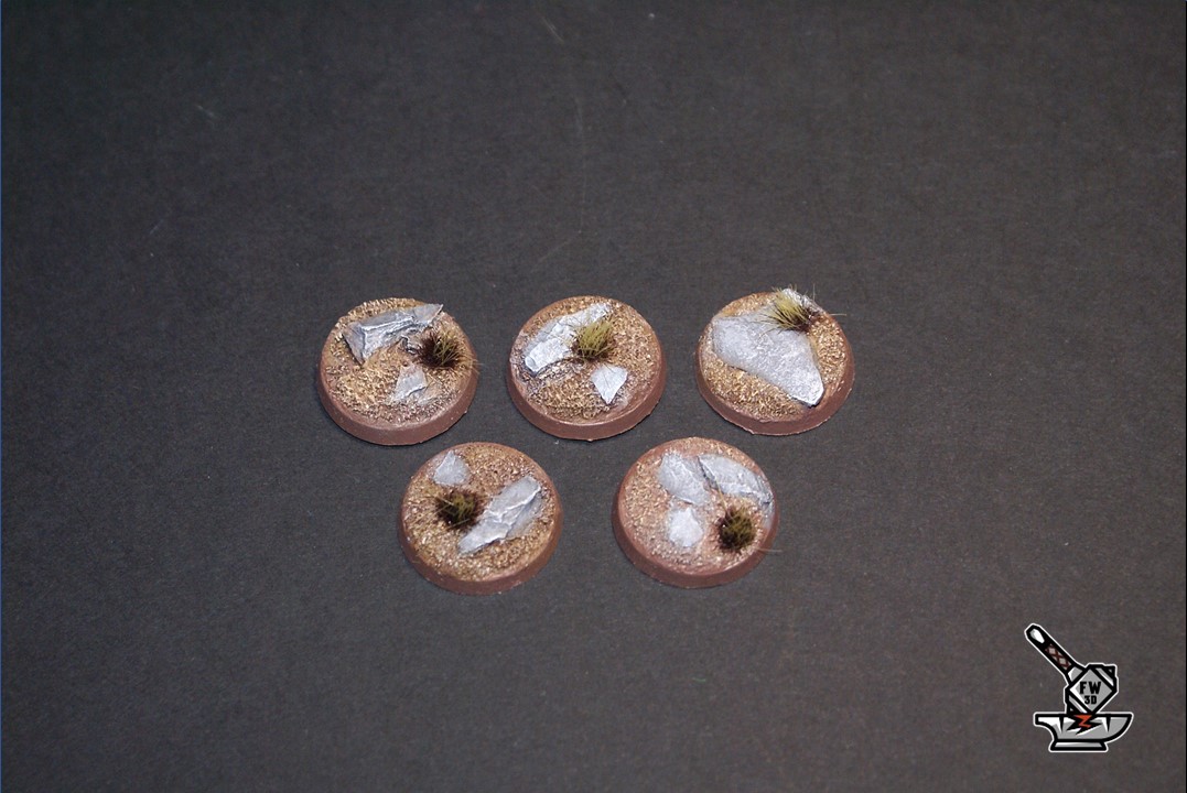 5 socles ronds "plaine rocheuse" diamètre 25