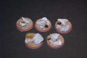 5 socles ronds "plaine rocheuse" diamètre 32