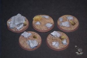 5 socles ronds "plaine rocheuse" diamètre 40