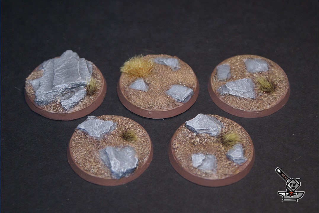 5 socles ronds "plaine rocheuse" diamètre 40