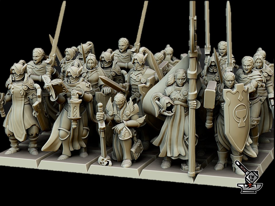 20 Warriors of the Lady with textured plinths