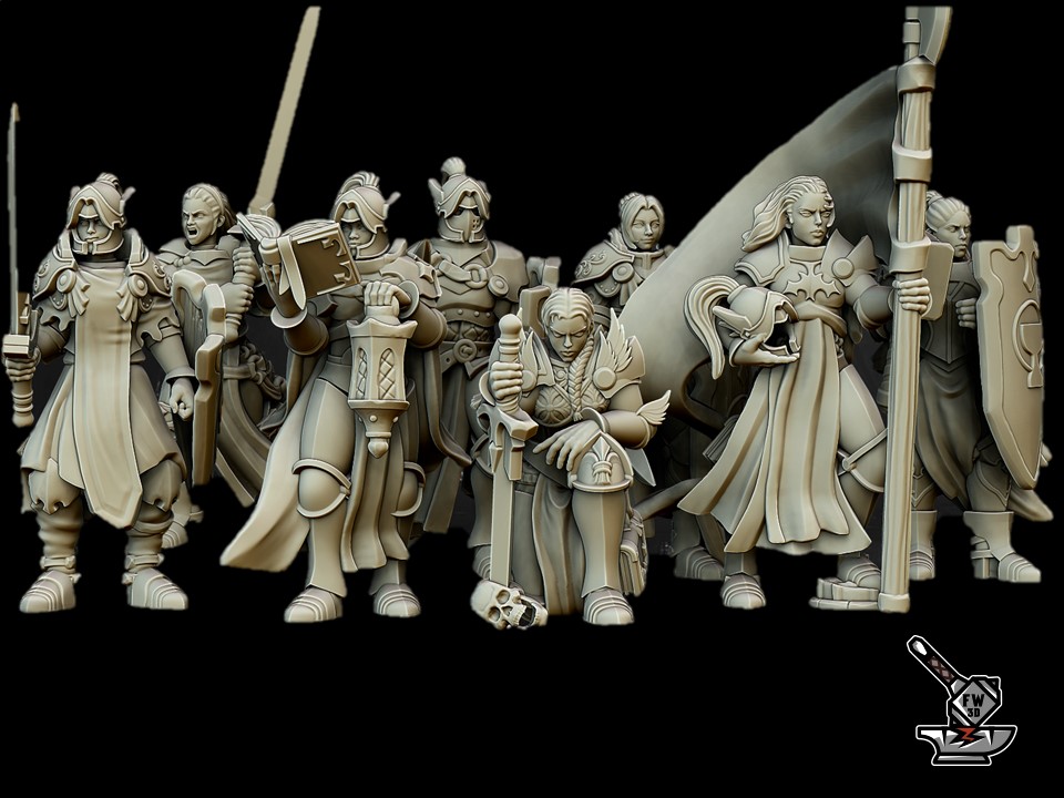 20 Warriors of the Lady with textured plinths - Image 2