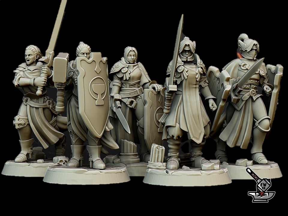 20 Warriors of the Lady with textured plinths - Image 4