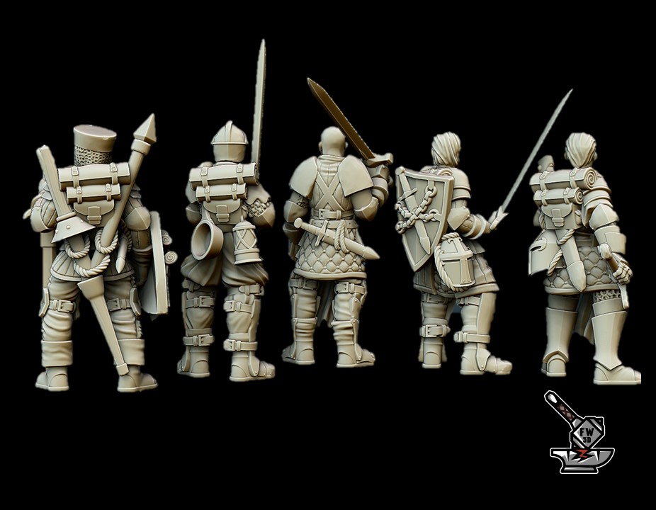 10 chevaliers de la quête à pied avec état-major – Image 3