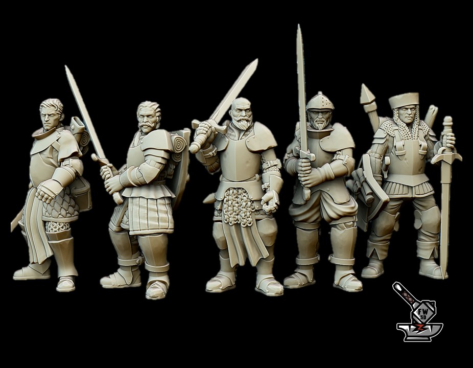 10 chevaliers de la quête à pied avec état-major – Image 2