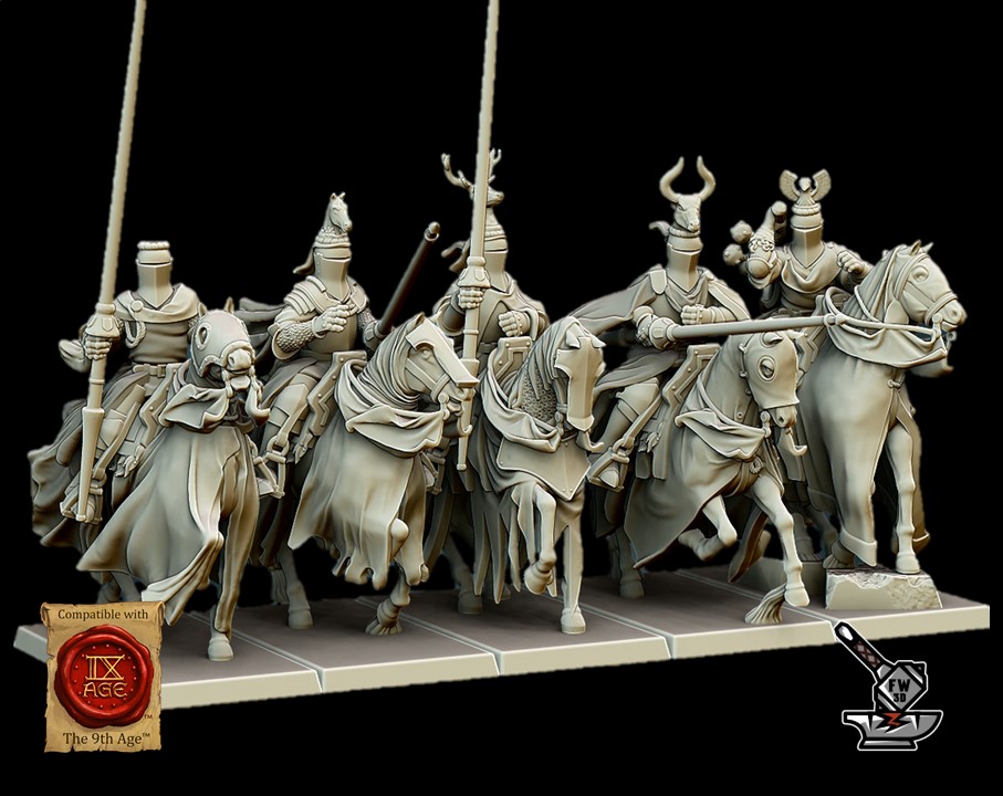 5 chevaliers du Graal montés