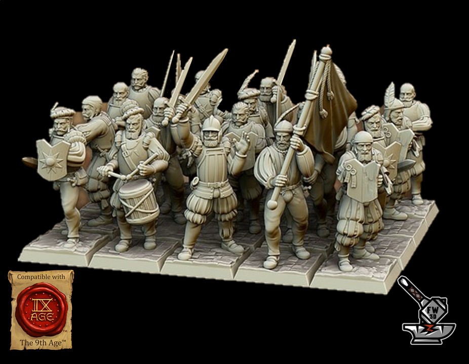 20 soldats de l'Empire (Hallebardiers, lanciers ou hommes d'arme) – Image 2