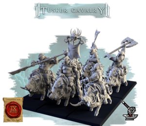 3 Tusker cavalry Ogres (Férox) 2ème rang
