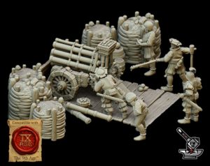 Volley Gun (Canon feu d'enfer) de l'Empire et ses servants avec barricades