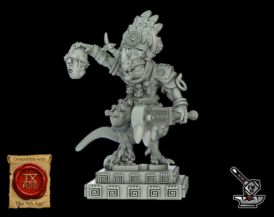 Saurian Warlord avec socle gravé
