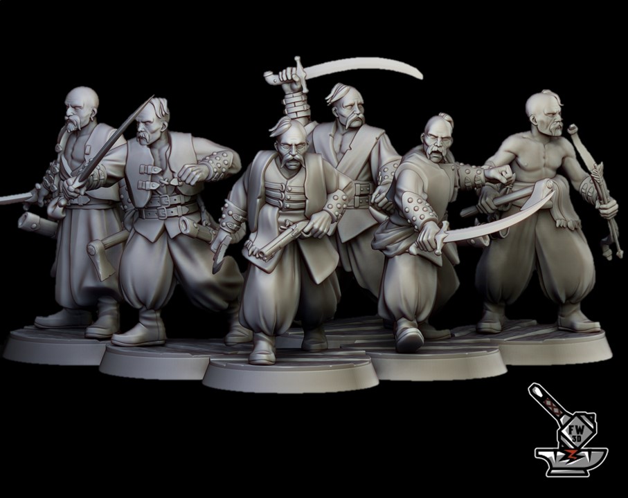10 Corsairs Cossacks (Harbor Cossacks) avec épées – Image 3