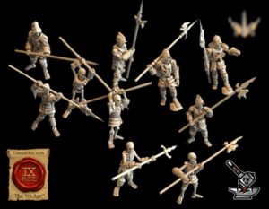10 Conquistadors squelettes avec hallebardes