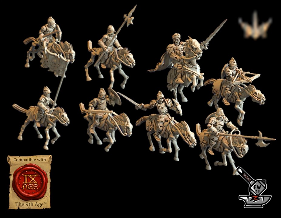 8 Conquistador riders skeletons