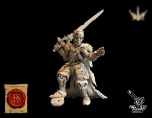 Roi conquistador squelette à pied