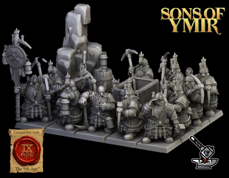 Petite troupe de mineurs Nains d'Ymir avec EMC