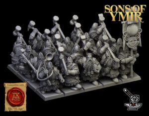 10 gardes royaux Nains d'Ymir avec EMC