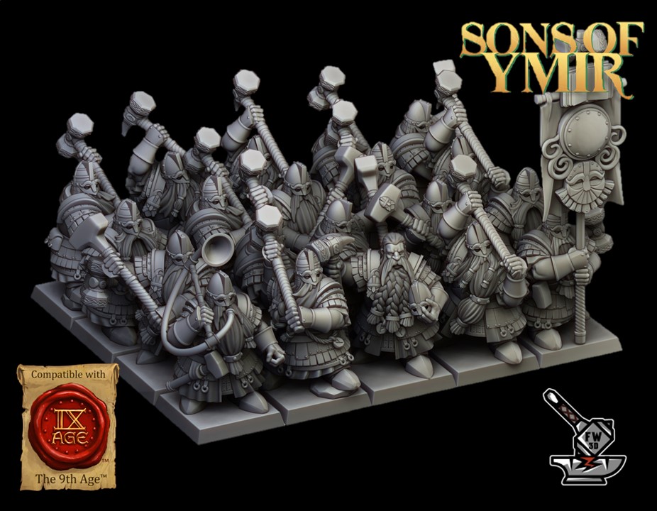 20 gardes royaux Nains d'Ymir avec EMC