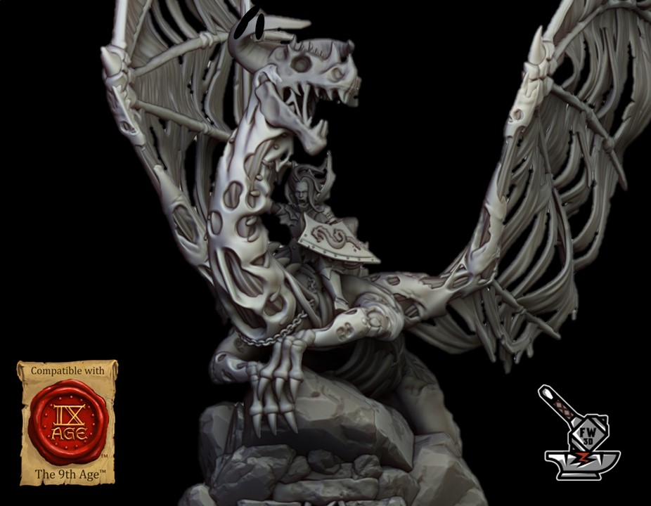 Vampire Lord with Cavalry Spear on Dragon Zombie - Image 2