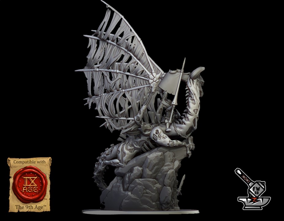 Vampire Lord with Cavalry Spear on Dragon Zombie - Image 6