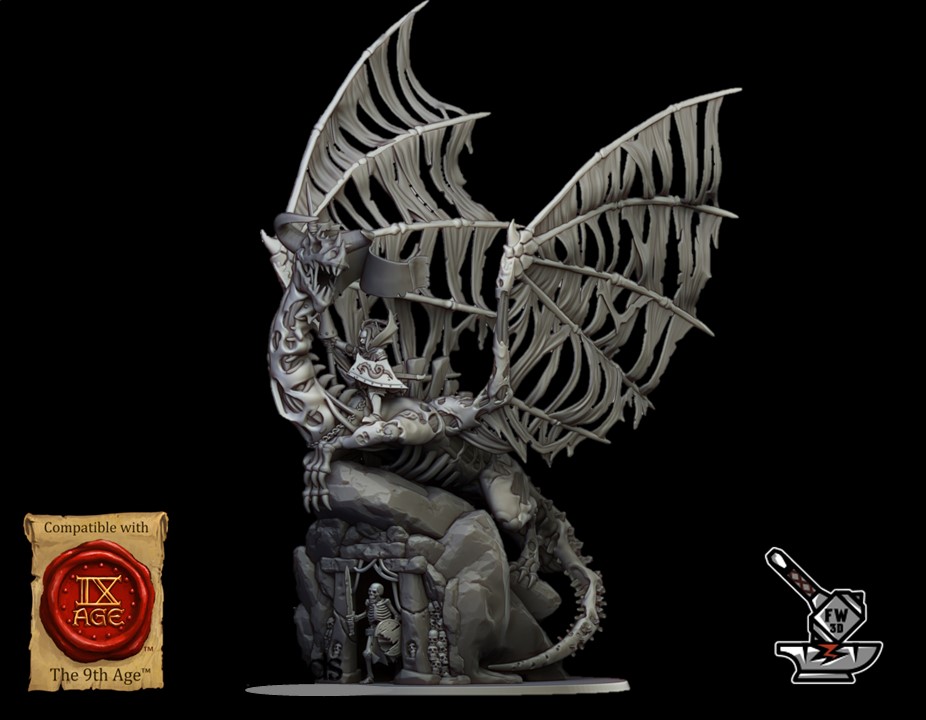 Vampire Lord with Cavalry Spear on Dragon Zombie - Image 5