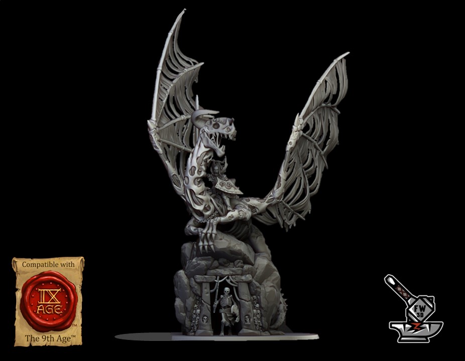 Vampire Lord with Cavalry Spear on Dragon Zombie - Image 3
