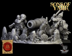Canon des Nains d'Ymir avec ses servants