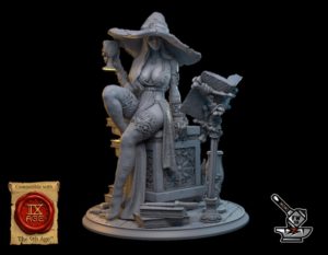 Merlin l'enchanteresse avec socle scénique