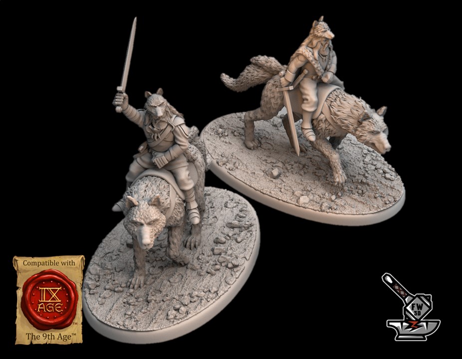 2 gardes d'honneur de Hellesburne sur loups géants